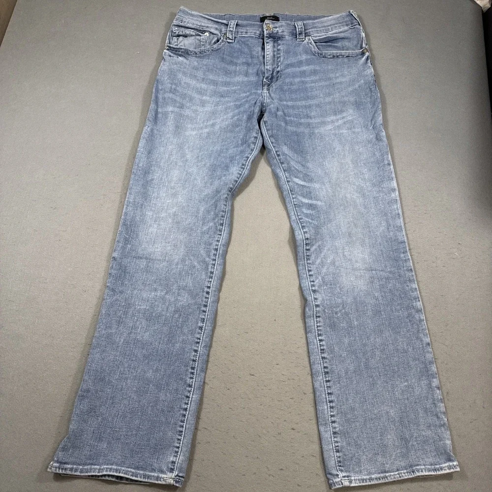True Religion Jeans Mens 38/33 Blue Billy Flap Pockets Relaxed Bootcut